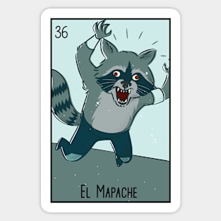 El Mapache // Mexican Luchador Loteria Card Sticker
